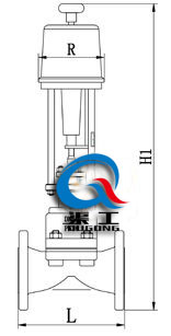 電動隔膜調節(jié)閥配PSL執(zhí)行器外形尺寸圖
